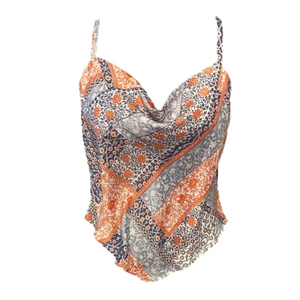 NWT A. BYER BOHO SATIN HANDKERCHIEF TANK TOP SIZE L